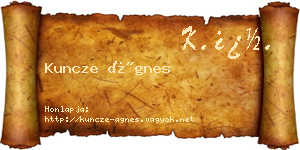 Kuncze Ágnes névjegykártya