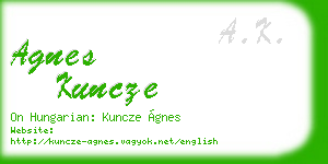 agnes kuncze business card