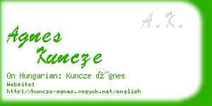 agnes kuncze business card